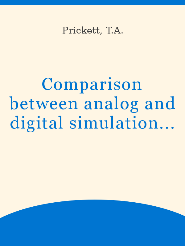 Comparison between analog and digital simulation techniques for 